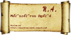 Mészáros Agád névjegykártya